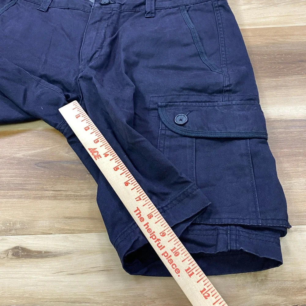 Banana Republic Cargo Shorts Mens 33 Heritage Cotton Utility Navy Blue Outdoor